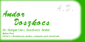 andor doszkocs business card